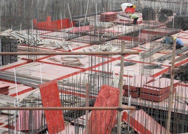 建筑模板工地使用现场图片
